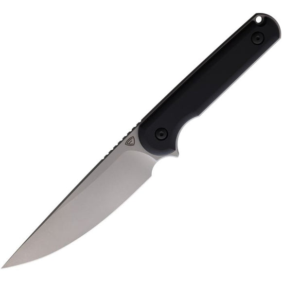 FERRUM FORGE FF0089B 9CR13MOV STEEL BLACK G10 FIXED BLADE KNIFE W/SHEATH.