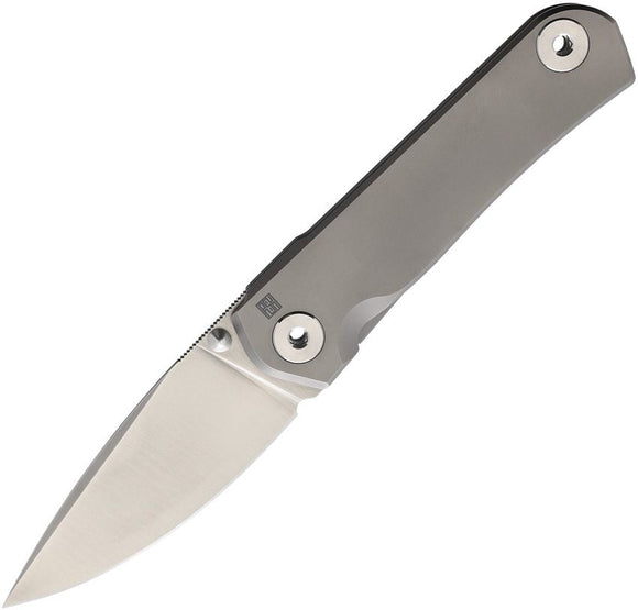 REAL STEEL RS9225 PHASMA PREMIUM FRAMELOCK M390 GRAY TI FOLDING KNIFE. #034