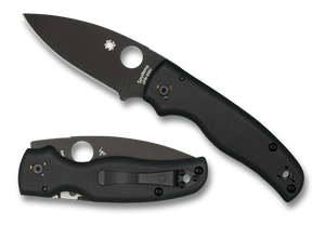 SPYDERCO C229GPBK SHAMAN PLAIN EDGE BLACK G10 HANDLE CPM-S30V FOLDING KNIFE.