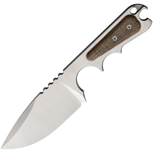 PMP KNIVES PMP002 PITBULL D2 STEEL MICARTA HANDLE SERIALIZED NECK CARRY FIXED BLADE KNIFE W/SHEATH.