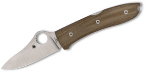 SPYDERCO C255CMP SPYOPERA BROWN MICARTA M390 STEEL MAX DESIGNED FOLDING KNIFE.