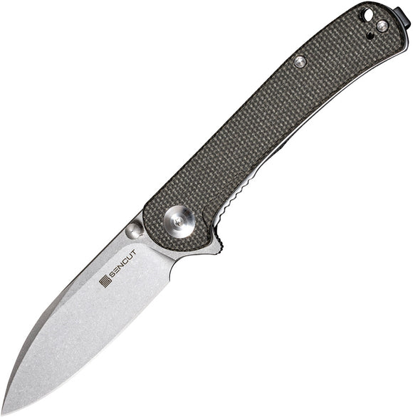SENCUT KNIVES SA03F SCEPTER GREEN MICARTA 9CR18MOV LINERLOCK FOLDING KNIFE