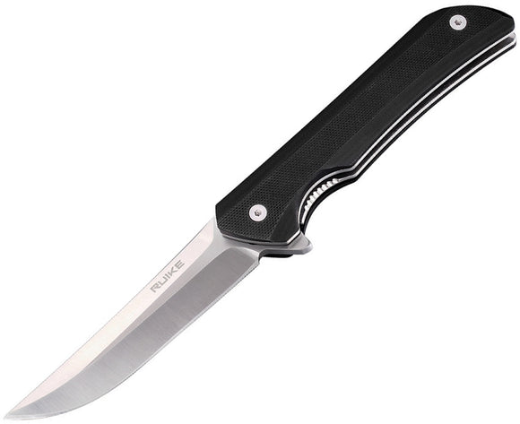 RUIKE RKEP121B HUSSAR P121 LINERLOCK 14C28N STEEL BLACK G10 HANDLE FOLDING KNIFE