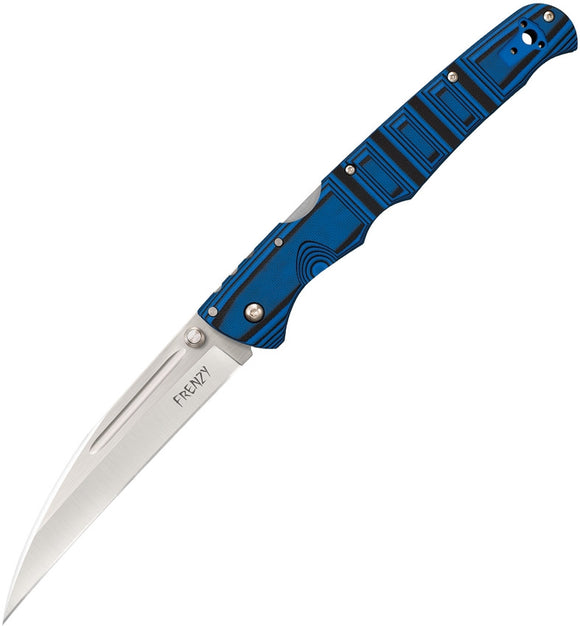 COLD STEEL 62P2A FRENZY LOCKBACK S35VN STEEL BLUE G10 HANDLE FOLDING KNIFE