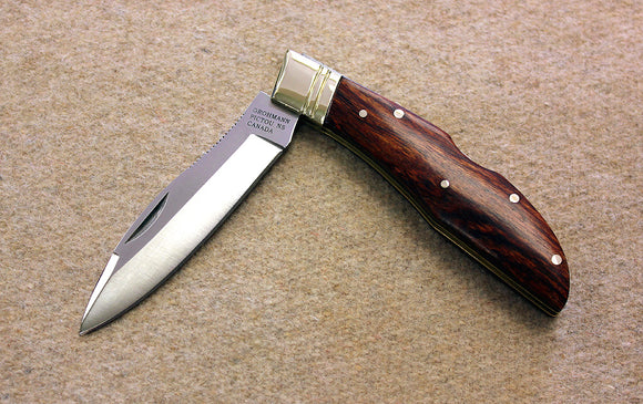GROHMANN KNIVES R340S SMALL ROSEWOOD HANDLE LOCKBACK FOLDING KNIFE.