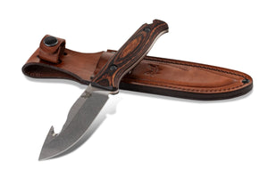 BENCHMADE 15004 SADDLE MOUNTAIN WOOD HANDLE S30V FIXED BLADE KNIFE WITH SHEATH