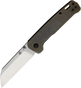 QSP KNIVES QS130F PENGUIN LINERLOCK D2 STEEL BRASS HANDLE FOLDING KNIFE