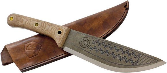 CONDOR CTK390684 PRIMITIVE SEQUOIA 1075HC FIXED BLADE KNIFE WITH SHEATH