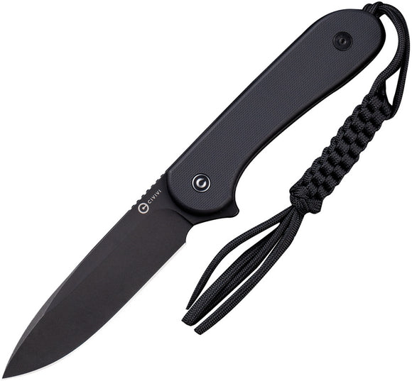 CIVIVI CIVC2105A ELEMENTUM BLACK D2 STEEL BLACK G10 FIXED BLADE KNIFE WSHEATH.