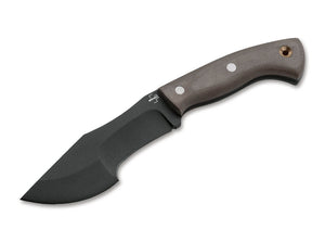 BOKER PLUS 02BO027 MINI TRACKER DAVE WENGER 1095 FIXED BLADE KNIFE W/SHEATH.