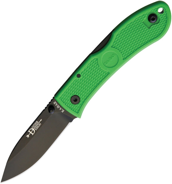 KABAR 4062KG DOZIER PRECISION HUNTER BLACK BLADE GREEN FOLDING KNIFE