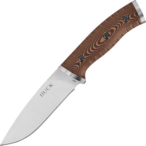 BUCK 0863BRS SELKIRK LARGE MICARTA HANDLE FIXED BLADE KNIFE WITH SHEATH