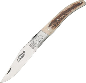 LAGUIOLE R DAVID KNIVES RD20521 4 3/4" BLADE STAG HANDLE FOLDING KNIFE.