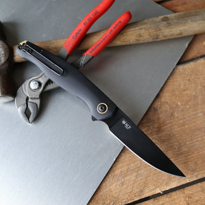 GIANT MOUSE ACE KNIVES SONOMA V2 G10 HANDLE BLACKOUT ELMAX STEEL FOLDING KNIFE.