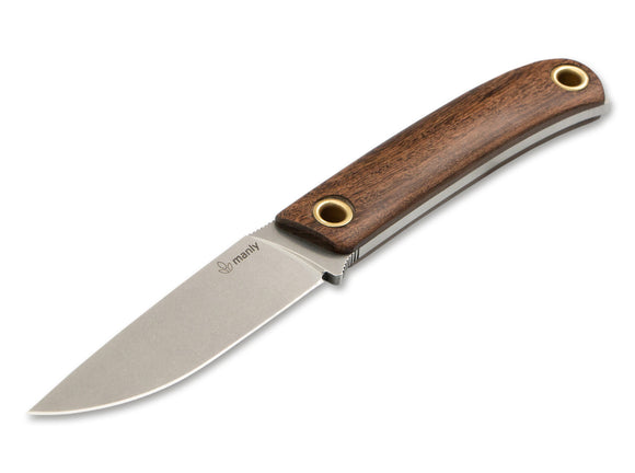 MANLY KNIVES 02ML010 PATRIOT D2 STEEL GUAYACAN WOOD FIXED BLADE KNIFE W/SHEATH