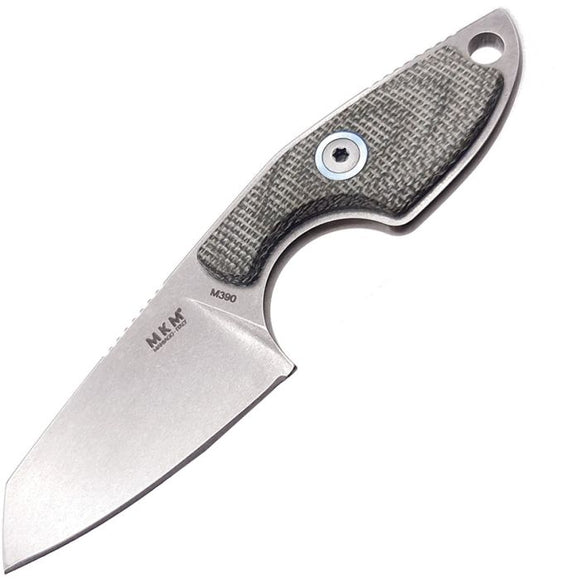 MKM MKMR02GC MIKRO 2 M390 STEEL MICARTA HANDLE NECK CARRY KNIFE WITH SHEATH