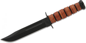 KABAR 1320 SINGLE MARK 1095 STEEL UTILITY FIXED BLADE KNIFE WITH SHEATH.