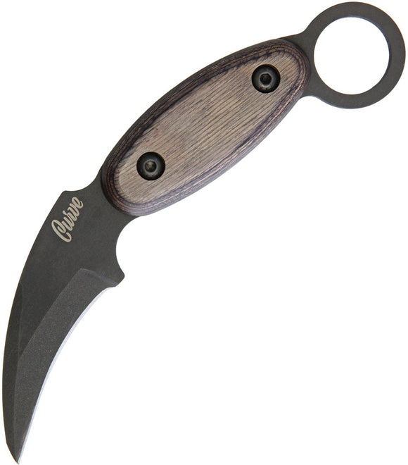 ONTARIO 8701 CURVE FIXED BLADE KNIFE WITH NYLON SHEATH.