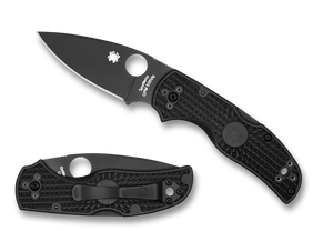 Spyderco c41pbbk5 native s30v steel plain edge black folding knife.