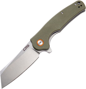 CJRB KNIVES J1904GNF CRAG LINERLOCK GREEN G10 HANDLE D2 STEEL FOLDING KNIFE.