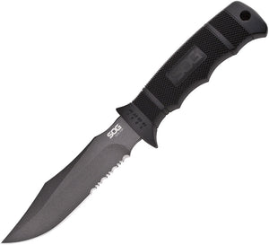 SOG SOG-M37K M37 SEAL PUP AUS-8 STEEL FIXED BLADE KNIFE WITH SHEATH.