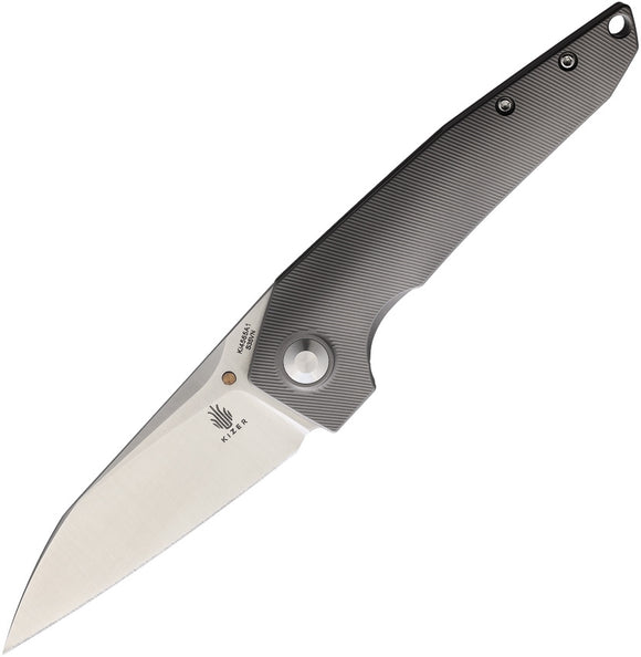 KIZER CUTLERY KI4565A1 VK1-FL FRAMELOCK GRAY TI S35VN SATIN FINISH FOLDING KNIFE