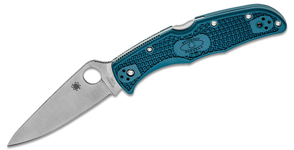 SPYDERCO C10FPK390 ENDURA 4 LIGHTWEIGHT BLUE FRN K390 STEEL FOLDING KNIFE.