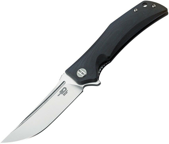 BESTECH KNIVES BTKG05A1 SCIMITAR BLACK G10 HANDLE D2 STEEL FOLDING KNIFE