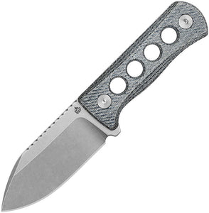 QSP KNIFE QS141D1 CANARY14C28N STEEL DENIM BLUE MICARTA NECK CARRY KNIFE W/SHEATH.