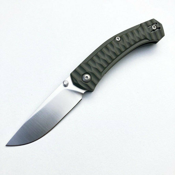 GIANT MOUSE ACE KNIVES IONA FRN OLIVE DRAB SATIN FINISH M390 STEEL FOLDING KNIFE.