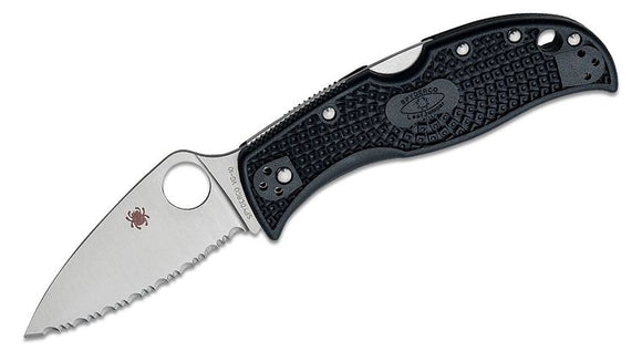 SPYDERCO C262SBK LEAFJUMPER VG10 STEEL BLACK FRN HANDLE SPYDEREDGE FOLDING KNIFE.