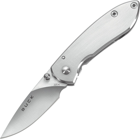 BUCK 325 325SSS COLLEAGUE BRUSHED STAINLESS STEEL HANDLE FOLDING KNIFE.
