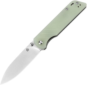 QSP KNIVES QS102H PARROT LINERLOCK JADE G10 D2 STEEL FOLDING KNIFE.