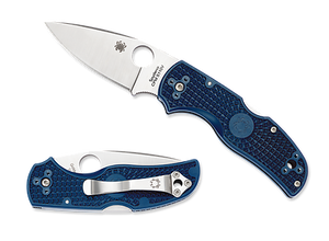 Spyderco c41pdbl5 native 5 dark blue frn handle cpm s110v steel folding knife.