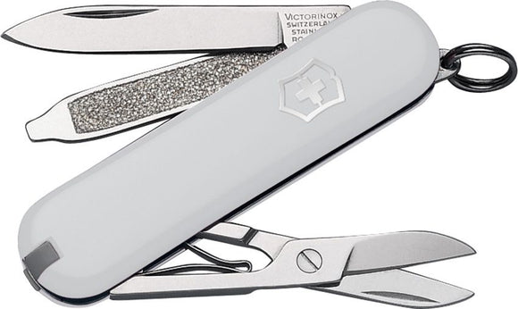 SWISS ARMY VICTORINOX 0.6223.7-X7 CLASSIC WHITE MULTI FUNCTION POCKET KNIFE.