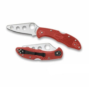 SPYDERCO C11TR DELICA TRAINER RED FOLDING KNIFE.
