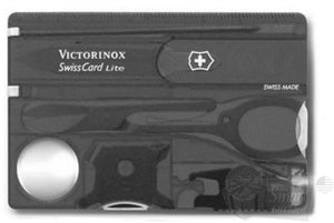 SWISS ARMY VICTORINOX 0.73333.T3-X3 SWISSCARD LITE ONYX SWISS CARD POCKET TOOL