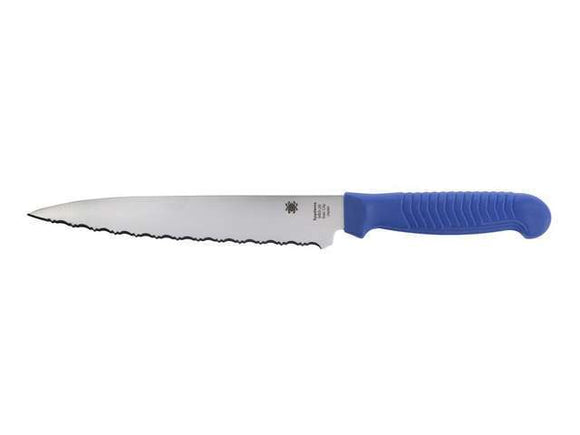 Spyderco k04sbl kitchen utility spyderedge blue kitchen knife.