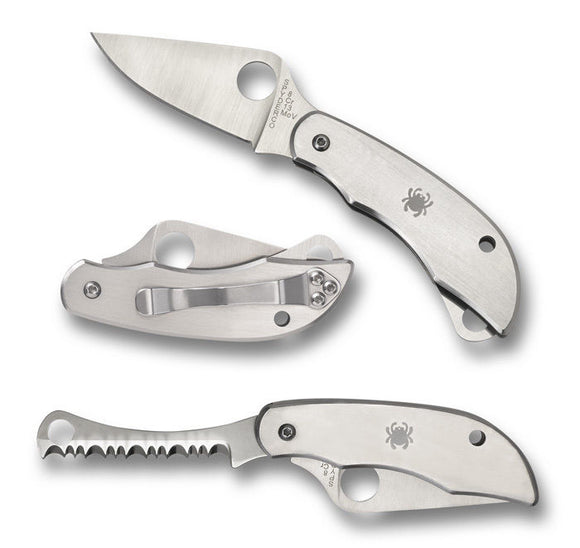 Spyderco C176p&S Clipitool Plain And Serrated Folding Knife