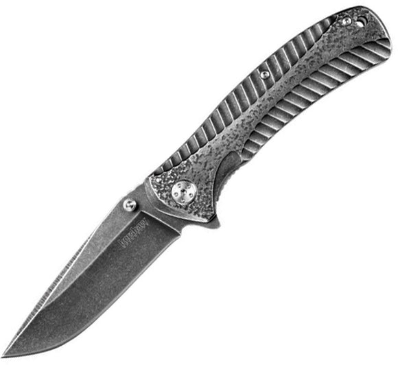 KERSHAW 1301BW STARTER BLACKWASH SPEEDSAFE ASSISTED PLAIN EDGE FOLDING KNIFE.