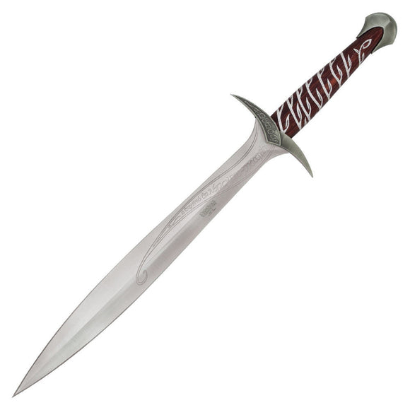 UNITED CUTLERY LOTR UC1264 STING SWORD WITH DISPLAY PLAQUE.