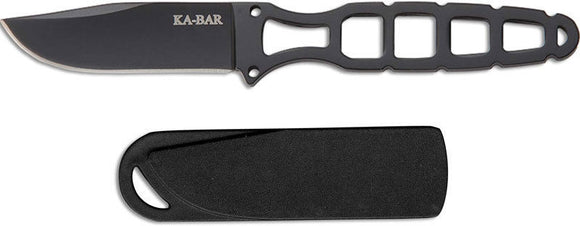 KABAR 1118BP SKELETON 5CR15 BLADE STEEL NECK CARRY KNIFE WITH SHEATH.