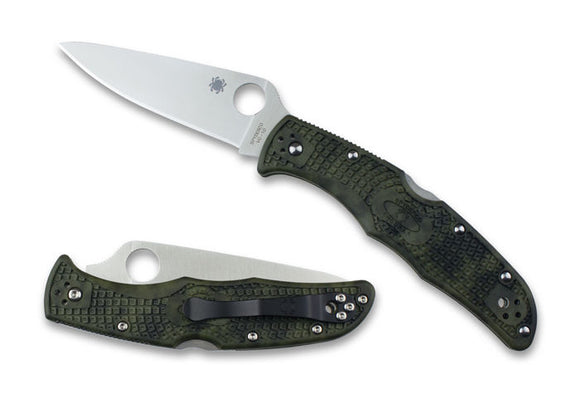 Spyderco C10zfpgr Endura Zome Handle Flat Ground Vg10 Green Folding Knife