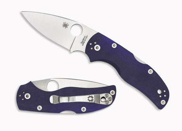 Spyderco C41gpdbl5 Native 5 Blue G10 Handle S110v Blue Plain Edge Folding Knife