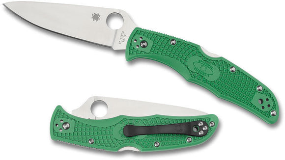 Spyderco C10fpgr Endura Flat Ground vg10 blade steel Green Folding Knife