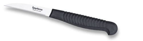 Spyderco K09pbk Mini Paring Plain Edge Black Handle Fixed Blade Knife