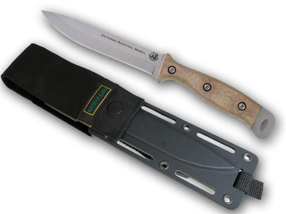 KNIVES OF ALASKA 00844FG DEFENSE SURVIVAL D2 FIXED BLADE KNIFE W/ TAN HANDLE