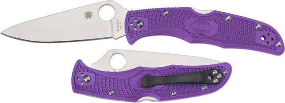 Spyderco C10fppr Endura Flat Ground Purple Folding Knife