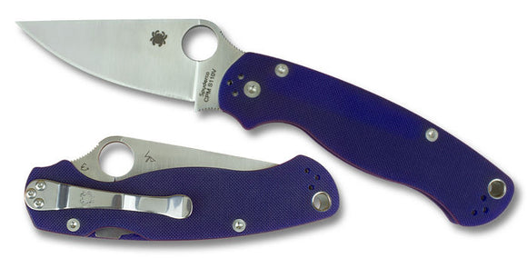 SPYDERCO C81GPDBL2 PARAMILITARY 2 G10 HANDLE S110V BLUE PLAIN EDGE FOLDING KNIFE