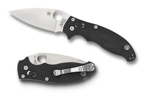 Spyderco c101gp2 manix ii s30v plain edge g10 handle folding knife. Flat Ground.